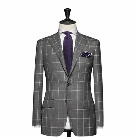 "The Charleston" Light Gray Windowpane Suit
