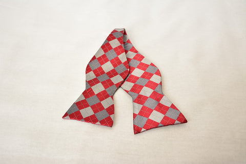 Lincoln Argyle Burgundy and Gray Bowtie