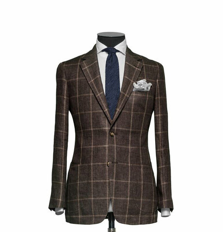 "The Charleston" Dark Brown Windowpane Suit