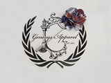 "The Gesture" Blue and Red Floral Lapel Pin