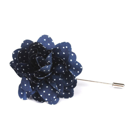 "The Gesture" Heather Navy and White Floral Lapel