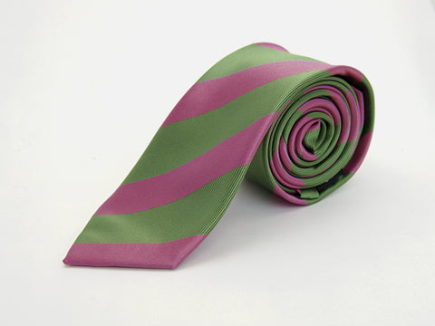"The Creator" Pink and Green Stripe Necktie
