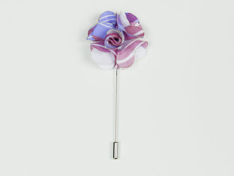 "The Gesture" Blue and Pink Floral Lapel Pin