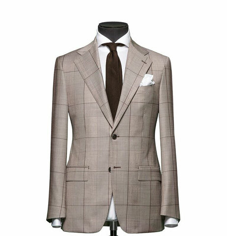 "The Charleston" Tan and Brown Windowpane Suit